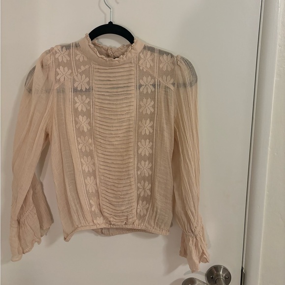Free people boho blouse in blush - Picture 1 of 6